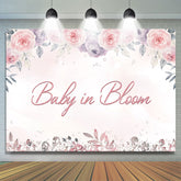 Baby In blühen Rosa Und Lila babydusche Hintergrund